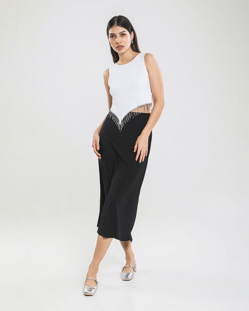 Top Asimétrico Strass Brillos
